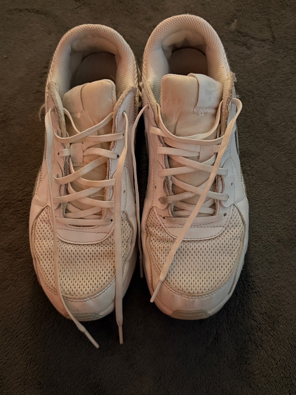 Nike Women's White Mesh and Leather Sneakers